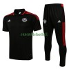 Manchester United Polo d'Entraînement 22-23 Noir Rouge Noir Pour Homme